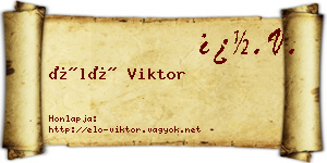 Élő Viktor névjegykártya